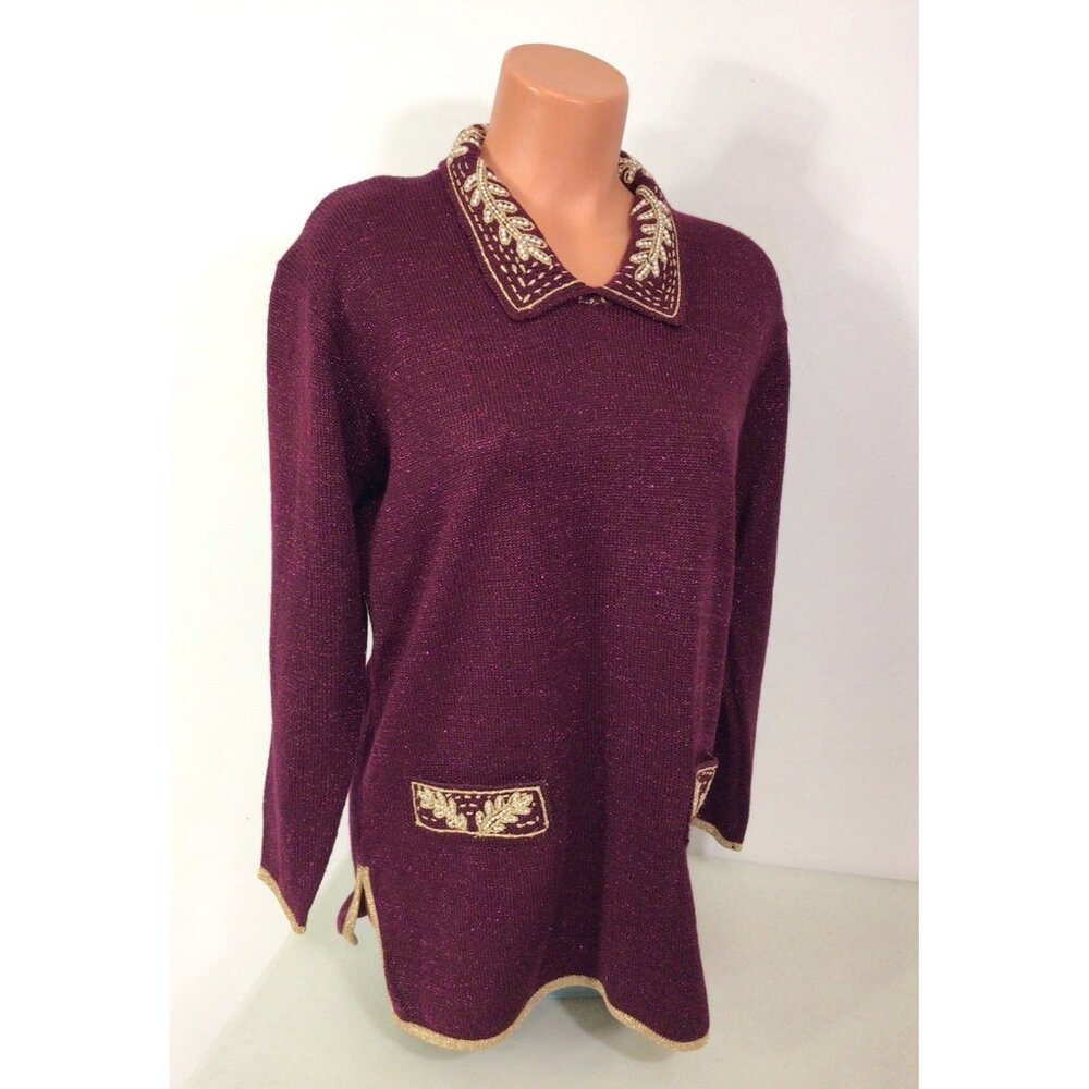 Jaclyn Smith Vintage Sweater Sequin Beaded Womens Small